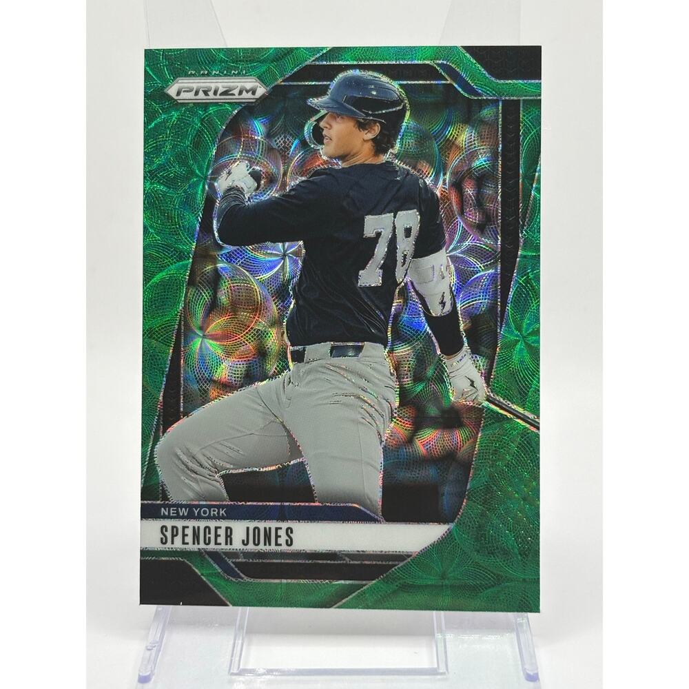 2025 Panini Prizm Spencer Jones Green Scope Prizm 32/75 SP New York Yankees